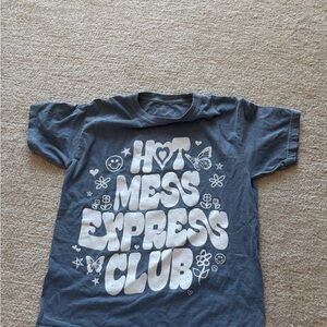 Girls Sly fox threads graphic “Hot Mess Express Club” tee shirt